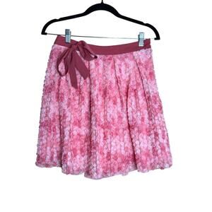 Unique Vintage Adorable Pink Mesh Rose Mini Skirt With Suspenders M 6 8 NWOT